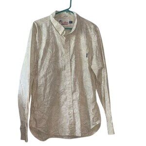 Chubbies Mens XL Beige Leaf Print Button-Down Shirt